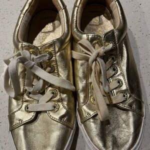 Lilly Pulitzer Metallic Gold Sneakers with White Laces